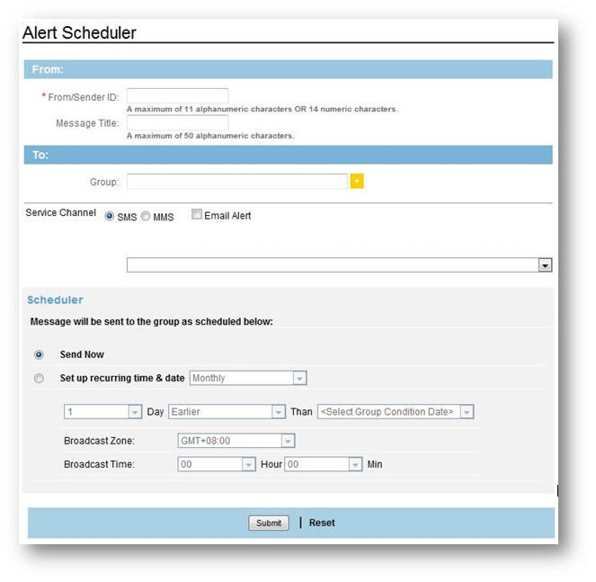 Alert Scheduler for SMS